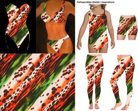 Nyomott mintás fürdőruha anyag